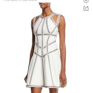 Herve Leger Honeycomb Jacquard Fit & Flare Dress
